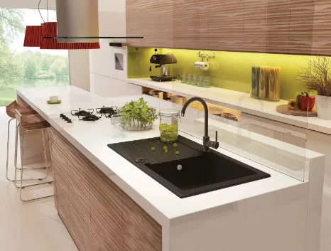 Mosogatótálca, Deante Zorba gránit mosogató 1 medencés csepegtetővel, grafit ZQZ_211A