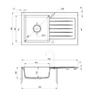 Mosogatótálca, Deante Zorba gránit mosogató 1 medencés csepegtetővel, grafit ZQZ_2113