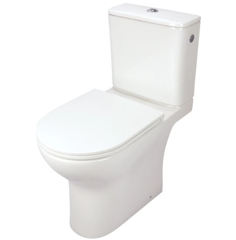 WC, Deante Jasmin univerzális kifolyású monoblokkos Wc, perem nélküli, ülőkével CDJD6RPS