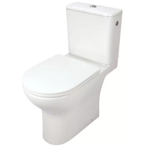 WC, Deante Jasmin univerzális kifolyású monoblokkos Wc, perem nélküli, ülőkével CDJD6RPS
