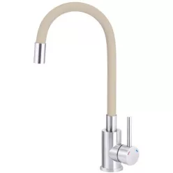   Mosogató csaptelep, Deante Luno mosogató csaptelep flexibilis kifolyóval, acél-bézs BOC_5720