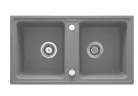 Mosogatótálca, Deante Zorba gránit 2 medencés mosogató, metálszürke ZQZ_S203