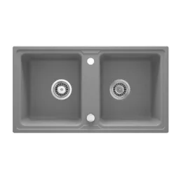   Mosogatótálca, Deante Zorba gránit 2 medencés mosogató, metálszürke ZQZ_S203