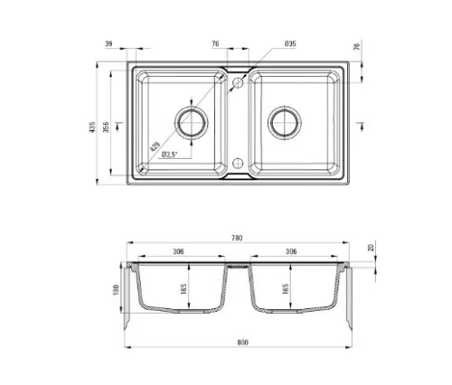 Mosogatótálca, Deante Zorba gránit 2 medencés mosogató, metálszürke ZQZ_S203