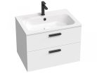 Alsó szekrény, Ravak Chrome II SD 70 fehér, fekete fogantyúval 152 mm X000001745