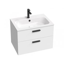   Alsó szekrény, Ravak Chrome II SD 70 fehér, fekete fogantyúval 152 mm X000001745
