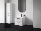 Fali szekrény,Ravak Chrome II SB 39 magasszekrény bal, fehér,fekete fogantyúval 152 mm X000001748