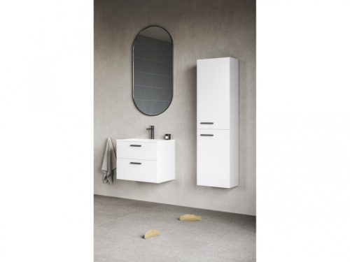 Fali szekrény,Ravak Chrome II SB 39 magasszekrény jobb,fehér,fekete fogantyúval 152 mm X000001749