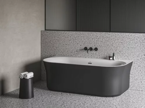 Kád, Ravak Ypsilon Wall 178x86, akrilkád, fekete/fehér, szabadonálló XC00100057