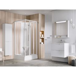   Zuhanybox, Ravak Supernova ASBP3 zuhanybox 90x90 fehér/átlátszó üveggel 83677112Z1