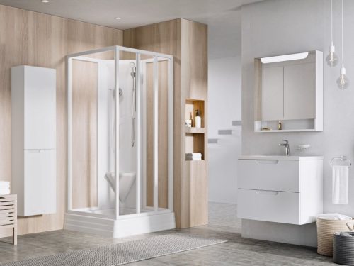 Zuhanybox, Ravak Supernova ASBP3 zuhanybox 90x90 fehér/átlátszó üveggel 83677112Z1