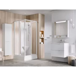   Zuhanybox, Ravak Supernova ASBRV2 zuhanybox 90x90 fehér/átlátszó üveggel 82677112Z1