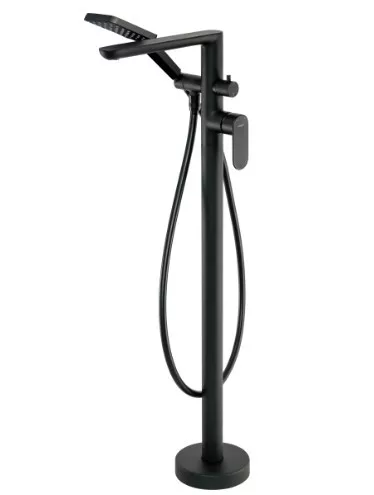 Kádtöltő csaptelep, Deante Alpinia szabadonálló csaptelep, zuhanyszettel, fekete BGA_N17M