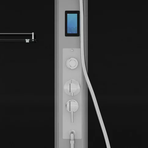 Hidromasszázs zuhanykabin,Sanotechnik New York komplett zuhanykabin fekete hátfal/króm prof. CL23