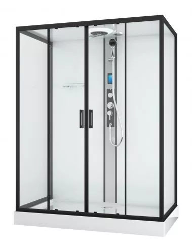 Hidromasszázs zuhanykabin,Sanotechnik New York komplett zuhanykabin fehér hátf./fekete prof.CL23B