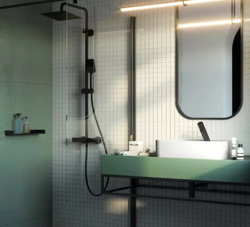 Zuhanyszett, Deante Therm termosztatikus zuhany csapteleppel, fekete NAC_N4HT