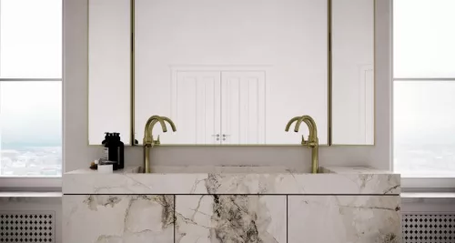 Mosdó csaptelep, Deante Temisto mosdó csaptelep, magas, egykaros, sárgaréz BQT_M20K