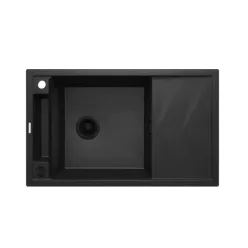   Mosogatótálca,Deante Magnetic Mágneses gránit mosogató,1 medence+csepegtető grafit metál ZRM_G113