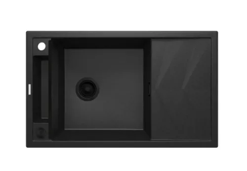Mosogatótálca,Deante Magnetic Mágneses gránit mosogató,1 medence+csepegtető grafit metál ZRM_G113