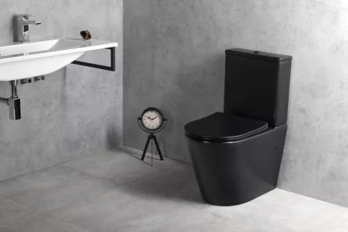WC tető, Sapho Paco slim soft close wc ülőke, fekete PCS1012B