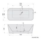 Kád, Sapho Polysan Zary szabadonálló kád 170x80, fehér 68658