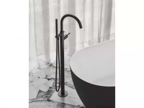 Kádtöltő csaptelep,Ravak Espirit padlón álló kádcsapt.+szett ES 080.20BLM.RB07G,Black M. X070501