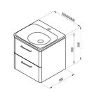 Alsó szekrény, Ravak SD Balance II 50 mosdó alatti szekrények fehér X000001813