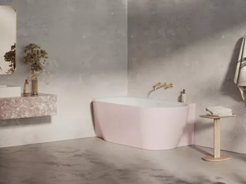 Kád,Ravak Vana Freedom Corner II Tec 175x86 bal,Alabaster Pink/fehér,fehér túlfolyóval CC91600000