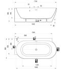 Kád,Ravak Vana Freedom Corner II Tec 175x86 bal,fehér, króm túlfolyóval CC91000000