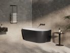 Kád,Ravak Vana Freedom Corner II Tec 175x86 bal, fekete/fehér, fekete túlfolyóval CC91700000