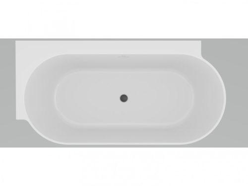 Kád,Ravak Vana Freedom Corner II Tec 175x86 bal, fekete/fehér, fekete túlfolyóval CC91700000