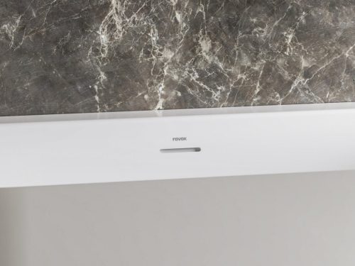 Kád,Ravak Vana Freedom Corner II Tec 175x86 bal, fekete/fehér, fekete túlfolyóval CC91700000