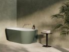 Kád,Ravak Vana Freedom Corner II Tec 175x86 bal,Grey Green/fehér, fehér túlfolyóval CC91200000