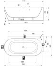Kád,Ravak Vana Freedom Corner II Tec 175x86 jobb,fehér, fehér túlfolyóval CC81A00000