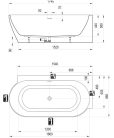 Kád,Ravak Vana Freedom Corner II Tec 175x86 jobb,fehér, króm túlfolyóval CC81000000