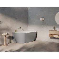   Kád,Ravak Vana Freedom Corner II Tec 175x86 jobb,Smoke Grey/fehér, fehér túlfolyóval CC81500000
