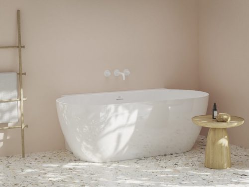 Kád,Ravak Vana Freedom Wall II Tec 170x87, fehér, fehér/fekete/króm lefolyóval CC71000000