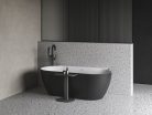 Kád,Ravak Vana Freedom Wall II Tec 170x87,fekete/fehér, fekete túlfolyóval CC71700000