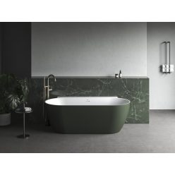   Kád,Ravak Vana Freedom Wall II Tec 170x87,Grey Green/fehér, fehér túlfolyóval CC71200000