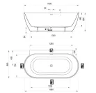 Kád,Ravak Vana Freedom Wall II Tec 170x87,matt fehér/fehér CC71800000