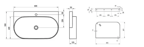 Mosdó, Ravak Yard 80 kerámiamosdó fehér XJX0E280001