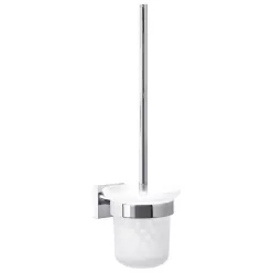   WC kefe tartó, Tesa Ekkro wc-kefe szett, ragasztós rögzítésű, króm
