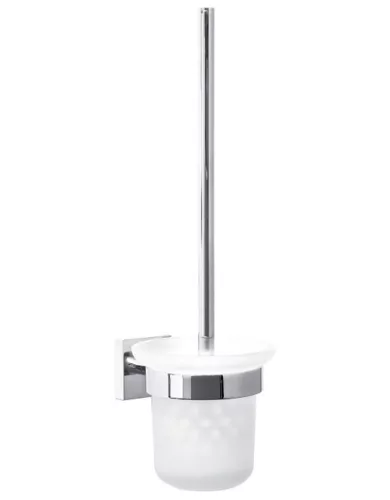 WC kefe tartó, Tesa Ekkro wc-kefe szett, ragasztós rögzítésű, króm