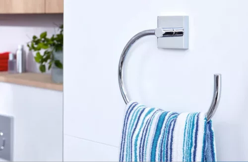 Törölközőtartó, Tesa Ekkro törölközőtartó gyűrű ragasztós rögzítésű, króm