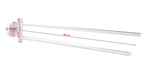 Törölközőtartó, Tesa Smooz kétkaros törölközőtartó ragasztós rögzítésű, króm