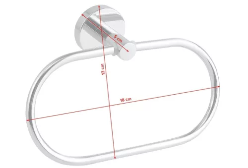 Törölközőtartó, Tesa Smooz törölközőtartó gyűrű ragasztós rögzítésű, króm