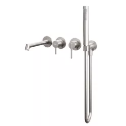   Falba süllyesztett csaptelep, Tboss Rio kádtöltő csaptelep kézizuhannyal szálcsiszolt nikkel