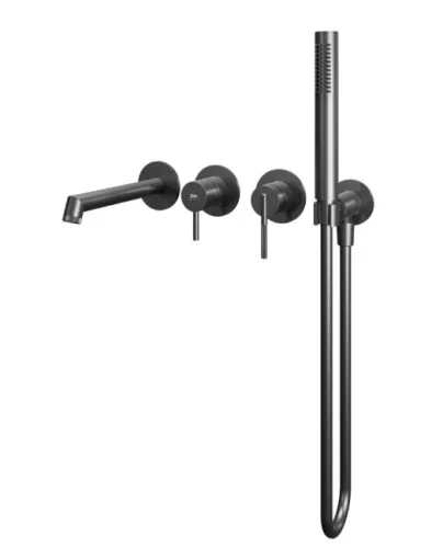 Falba süllyesztett csaptelep, Tboss Rio kádtöltő csaptelep kézizuhannyal szálcsiszolt gunmetal