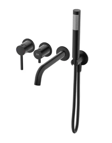 Falba süllyesztett csaptelep, Tboss Fly kádtöltő csaptelep, kézizuhannyal, matt fekete