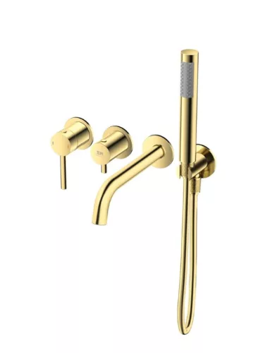 Falba süllyesztett csaptelep, Tboss Fly kádtöltő csaptelep, kézizuhannyal, arany